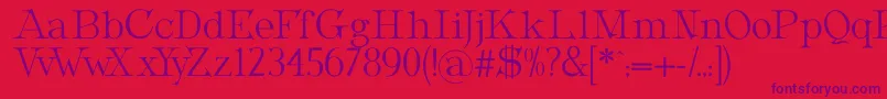 MetropolianDisplay-fontti – violetit fontit punaisella taustalla