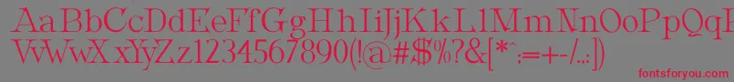 MetropolianDisplay-fontti – punaiset fontit harmaalla taustalla