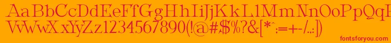 MetropolianDisplay-fontti – punaiset fontit oranssilla taustalla