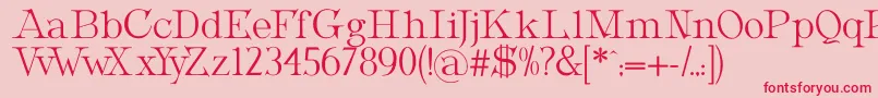 MetropolianDisplay-fontti – punaiset fontit vaaleanpunaisella taustalla