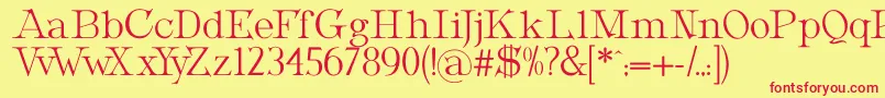 フォントMetropolianDisplay – 赤い文字の黄色い背景