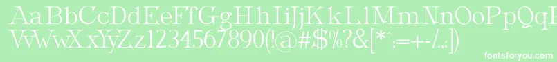 MetropolianDisplay-fontti – valkoiset fontit vihreällä taustalla