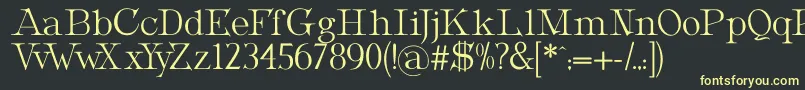 MetropolianDisplay-fontti – keltaiset fontit mustalla taustalla