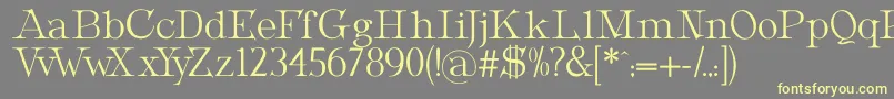 MetropolianDisplay-fontti – keltaiset fontit harmaalla taustalla