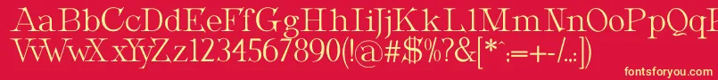 フォントMetropolianDisplay – 黄色の文字、赤い背景