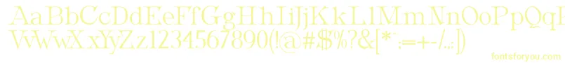MetropolianDisplay-fontti – keltaiset fontit valkoisella taustalla
