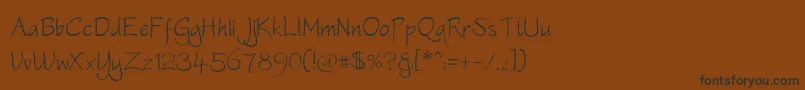 Czcionka Worstveldsling – czarne czcionki na brązowym tle
