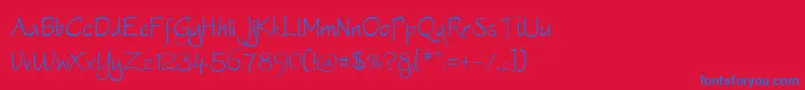 Worstveldsling Font – Blue Fonts on Red Background