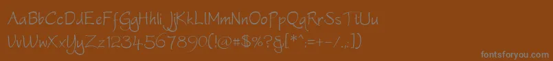 フォントWorstveldsling – 茶色の背景に灰色の文字