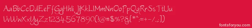 Worstveldsling-Schriftart – Rosa Schriften auf rotem Hintergrund