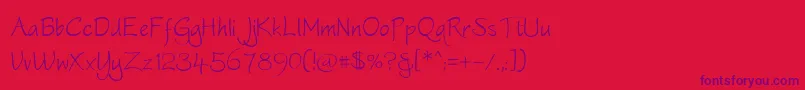 Worstveldsling-Schriftart – Violette Schriften auf rotem Hintergrund