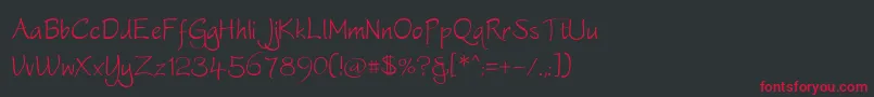 フォントWorstveldsling – 黒い背景に赤い文字