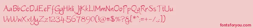 フォントWorstveldsling – ピンクの背景に赤い文字