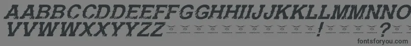 GunfighteracademyItalic-Schriftart – Schwarze Schriften auf grauem Hintergrund