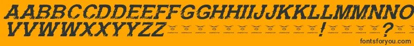 Fonte GunfighteracademyItalic – fontes pretas em um fundo laranja