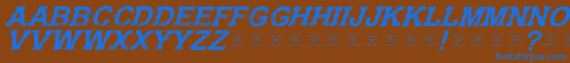 Шрифт GunfighteracademyItalic – синие шрифты на коричневом фоне