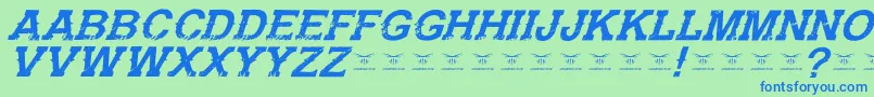 fuente GunfighteracademyItalic – Fuentes Azules Sobre Fondo Verde