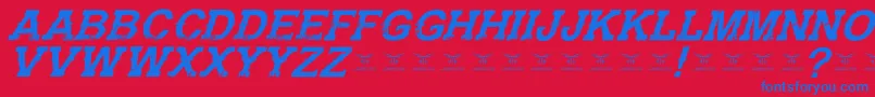 fuente GunfighteracademyItalic – Fuentes Azules Sobre Fondo Rojo