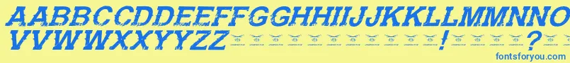 fuente GunfighteracademyItalic – Fuentes Azules Sobre Fondo Amarillo