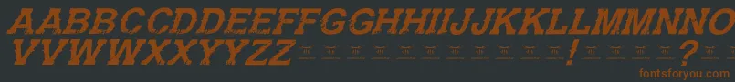 GunfighteracademyItalic-fontti – ruskeat fontit mustalla taustalla