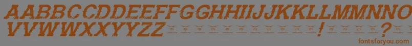 GunfighteracademyItalic-Schriftart – Braune Schriften auf grauem Hintergrund