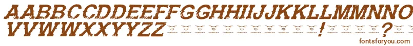 GunfighteracademyItalic Font – Brown Fonts on White Background