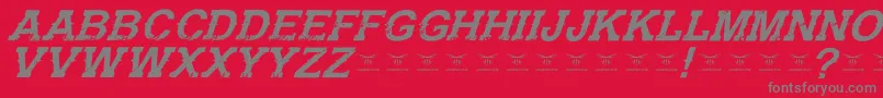 fuente GunfighteracademyItalic – Fuentes Grises Sobre Fondo Rojo