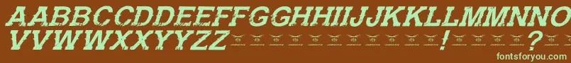 GunfighteracademyItalic Font – Green Fonts on Brown Background