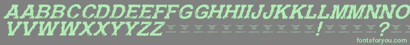 fuente GunfighteracademyItalic – Fuentes Verdes Sobre Fondo Gris