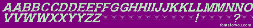 GunfighteracademyItalic-fontti – vihreät fontit violetilla taustalla