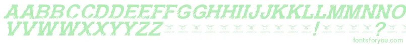 Fonte GunfighteracademyItalic – fontes verdes em um fundo branco