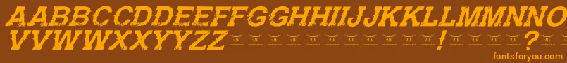 GunfighteracademyItalic Font – Orange Fonts on Brown Background