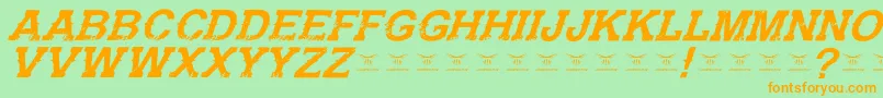 fuente GunfighteracademyItalic – Fuentes Naranjas Sobre Fondo Verde