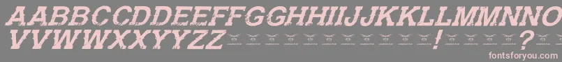 GunfighteracademyItalic-Schriftart – Rosa Schriften auf grauem Hintergrund