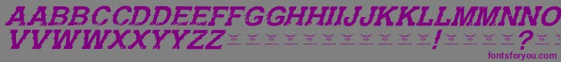 GunfighteracademyItalic-Schriftart – Violette Schriften auf grauem Hintergrund