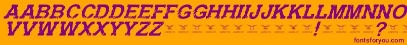 GunfighteracademyItalic Font – Purple Fonts on Orange Background