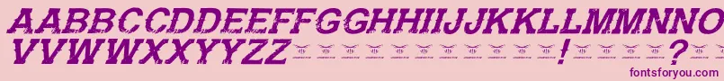 フォントGunfighteracademyItalic – ピンクの背景に紫のフォント