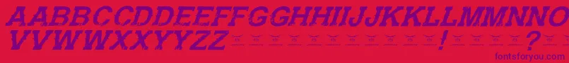 フォントGunfighteracademyItalic – 赤い背景に紫のフォント
