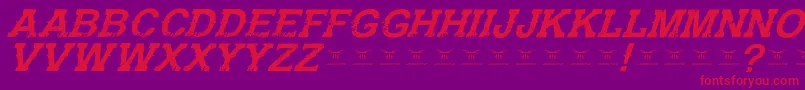 GunfighteracademyItalic Font – Red Fonts on Purple Background