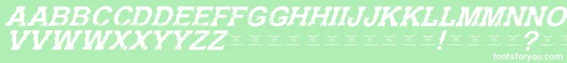 フォントGunfighteracademyItalic – 緑の背景に白い文字