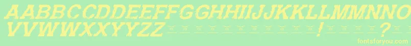 GunfighteracademyItalic Font – Yellow Fonts on Green Background