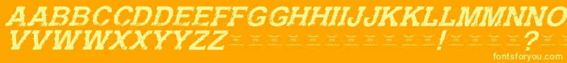 GunfighteracademyItalic Font – Yellow Fonts on Orange Background