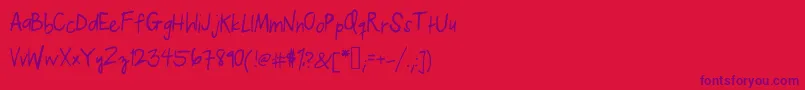 KelvinPrint-Schriftart – Violette Schriften auf rotem Hintergrund