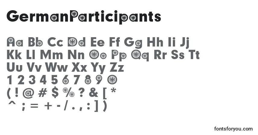 Шрифт GermanParticipants – алфавит, цифры, специальные символы