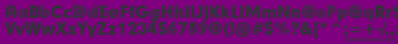 Czcionka GermanParticipants – czarne czcionki na fioletowym tle