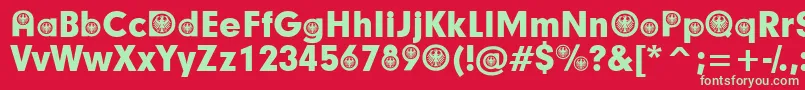 GermanParticipants Font – Green Fonts on Red Background