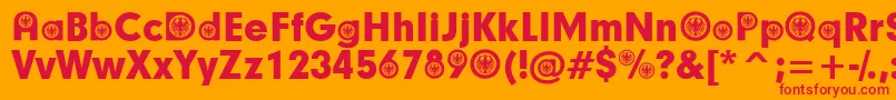 GermanParticipants Font – Red Fonts on Orange Background