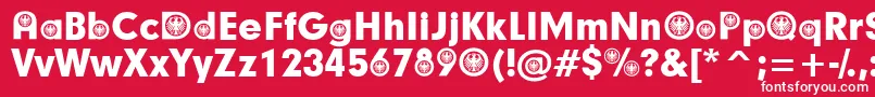 Шрифт GermanParticipants – белые шрифты на красном фоне