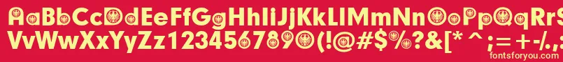 GermanParticipants Font – Yellow Fonts on Red Background