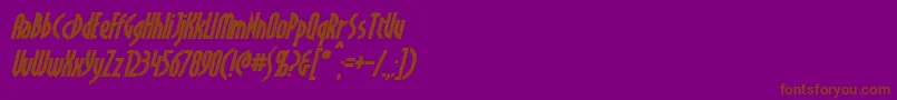 CrichtonBoldItalic-Schriftart – Braune Schriften auf violettem Hintergrund